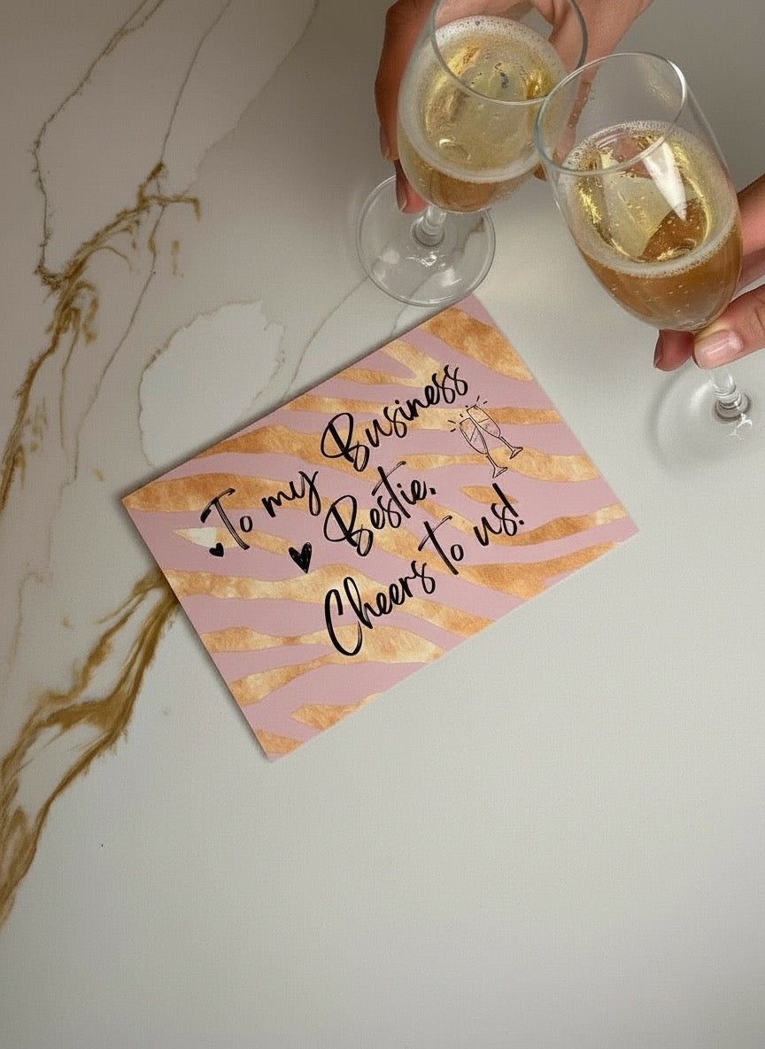 To My Business Bestie — Cheers to Us! Card